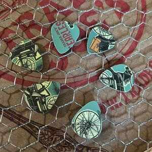 Trader Joe’s recycled gift card pvc guitar pics  abstract art